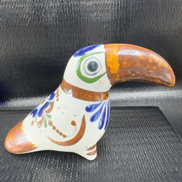 Hand Made Mexican Pottery Tonala Talavera Bird Toucan Hand Painted Figurine VTG - Picture 8 of 12